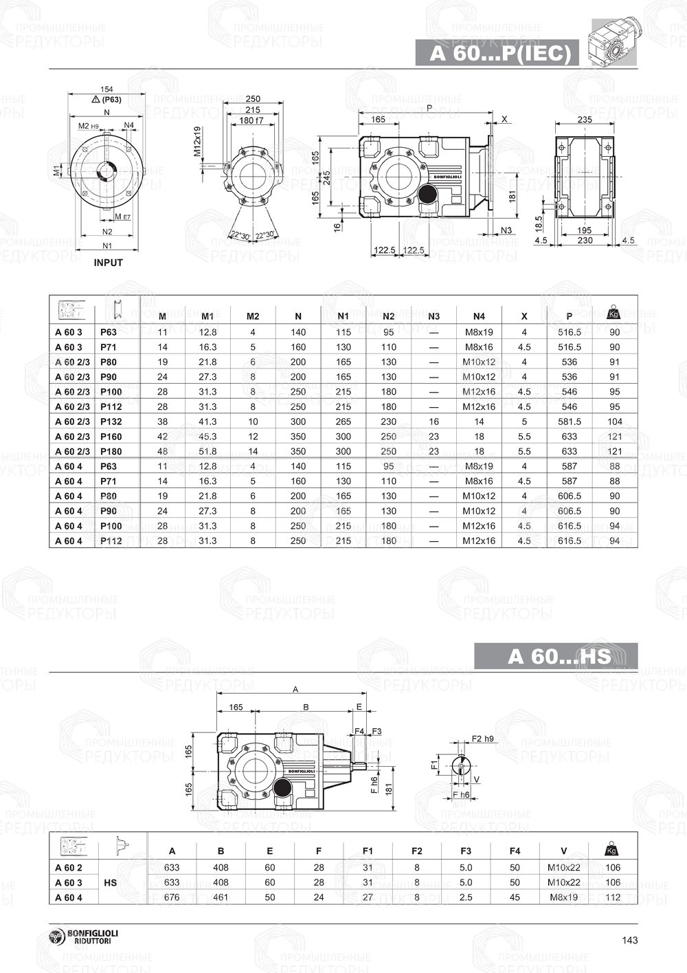 Мотор-редуктор Bonfiglioli A 60 Bonfiglioli A 60
